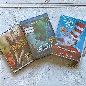NEW DVD Pete’s Dragon,Blood Diamond,Cat in the Hat